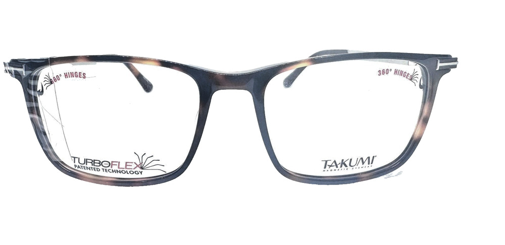 TAKUMI TK1205 10 TURBOFLEX TORTOISE SILVER EYEGLASSES 54-17-140 AUTHENTIC